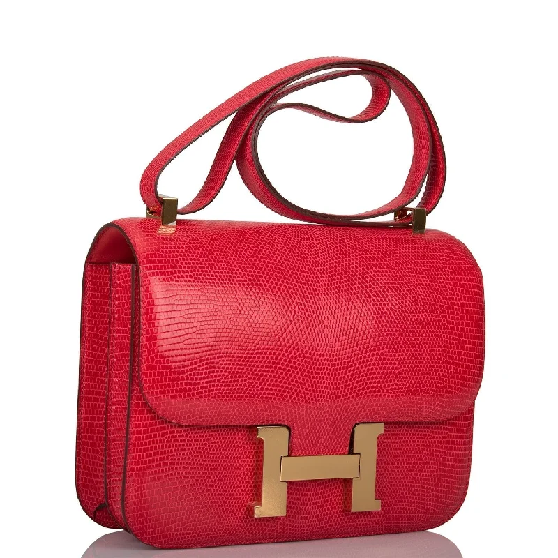 Hermes Constance 24 Rouge Exotique Lizard Niloticus Gold Hardware