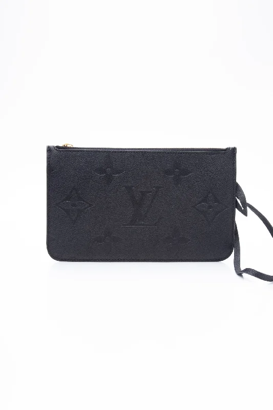 LOUIS VUITTON Monogram Black Empreinte Leather Wristlet