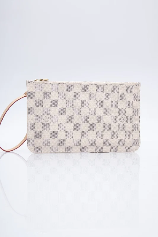 LOUIS VUITTON Damier Azur Beige Interior Wristlet (New)