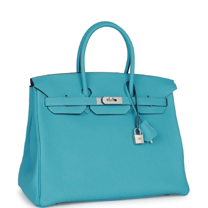 Hermes Special Order (HSS) Birkin 35 Bleu du Nord Verso Togo Brushed Palladium Hardware