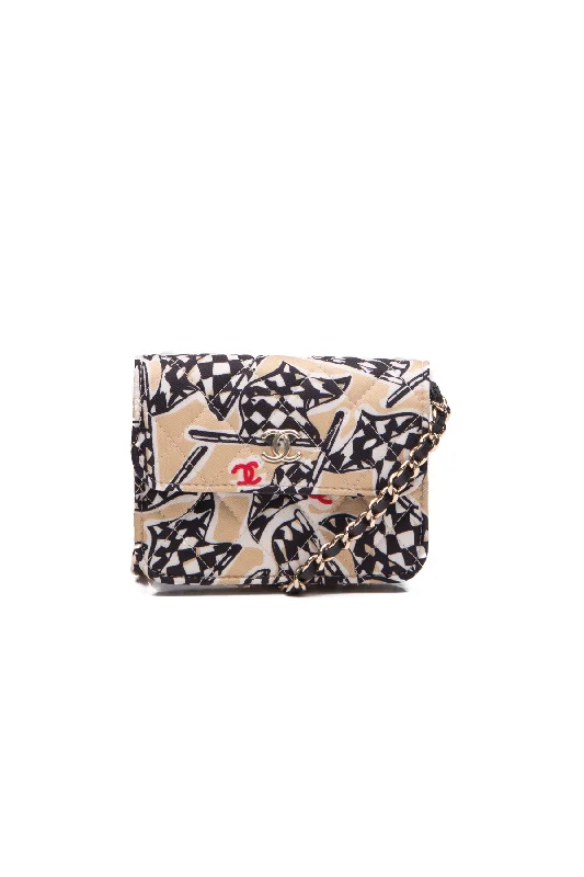 Checkered Flag CC Mini Wallet on Chain Bag