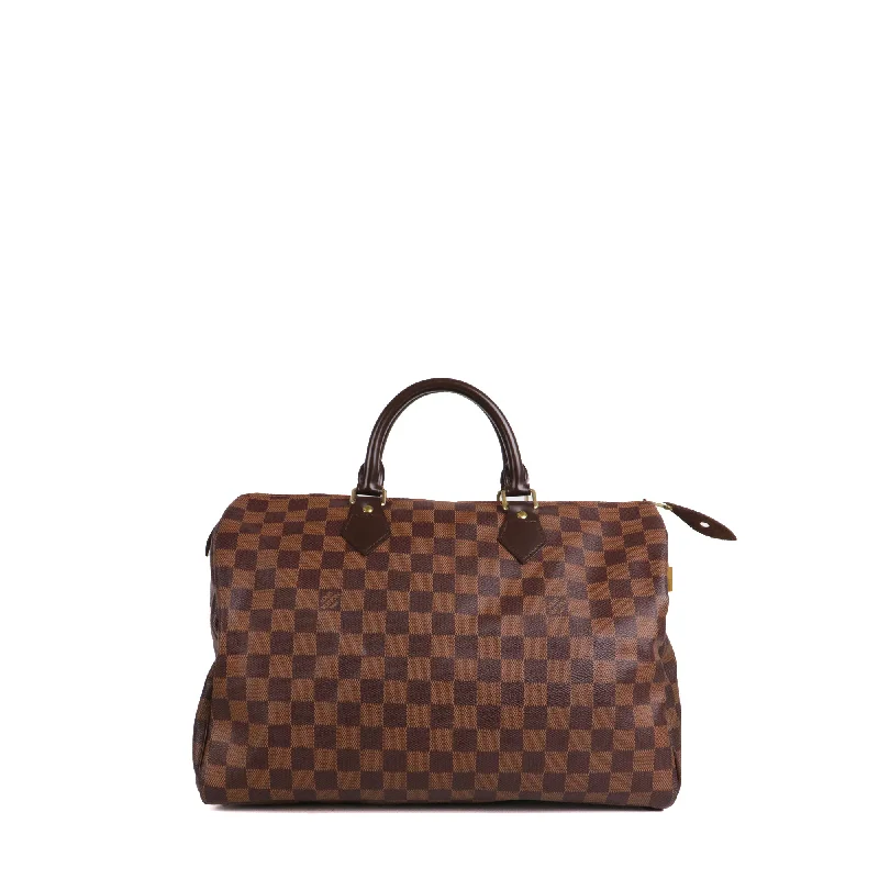 LOUIS VUITTON - Sac à main Speedy 35 Louis Vuitton en toile damier ébène