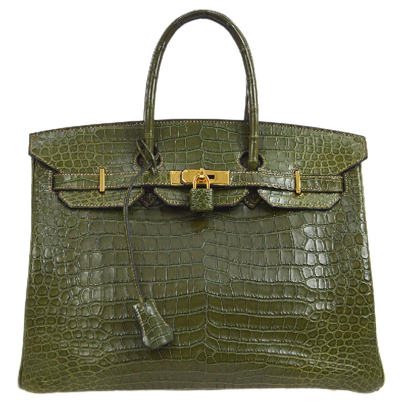 HERMES * 2008 BIRKIN 35 Porosus Crocodile Canopee