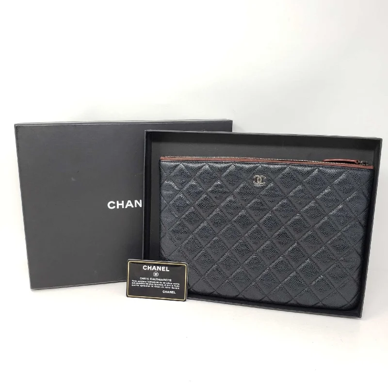 Chanel CC Caviar Quilted Cosmetic / Clutch Bag