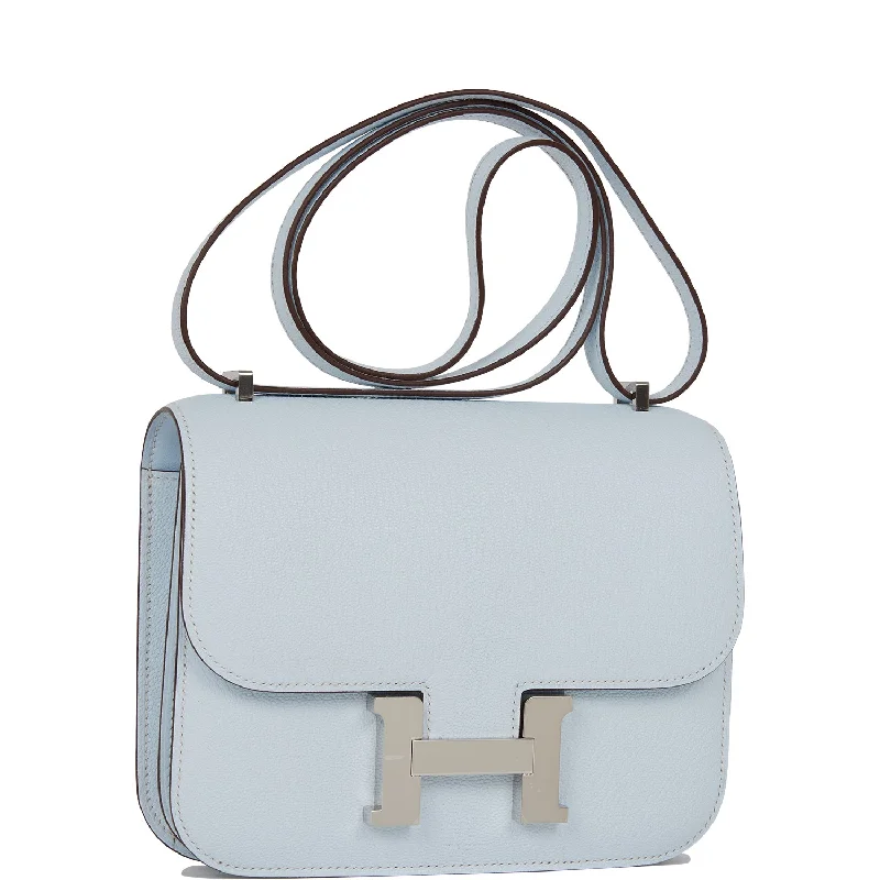 Hermes Constance 18 Bleu Brume Chevre Palladium Hardware