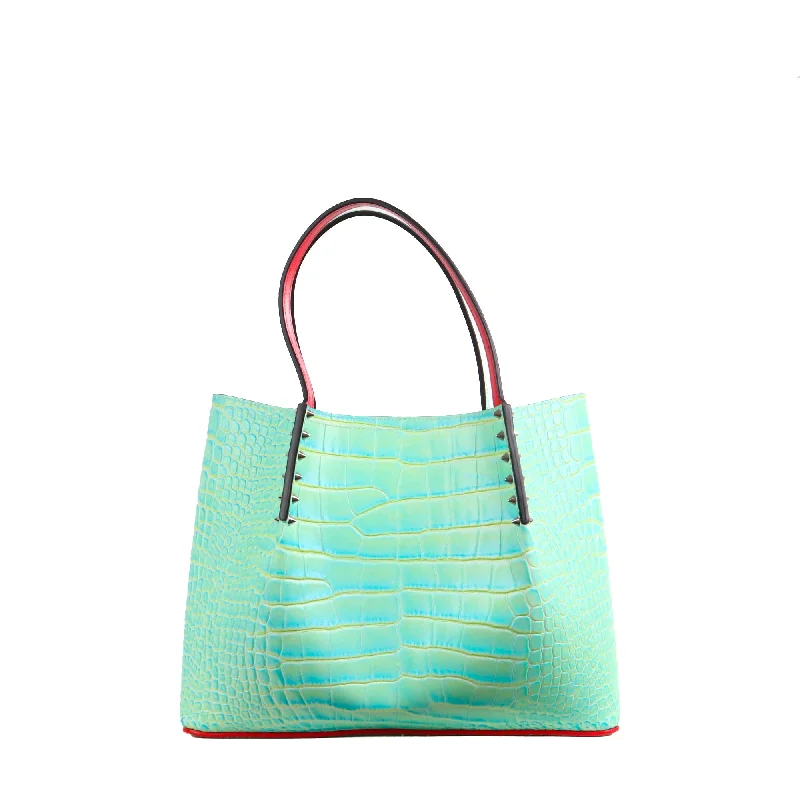 LOUBOUTIN - Sac Cabarock petit Louboutin en cuir embossé croco bleu