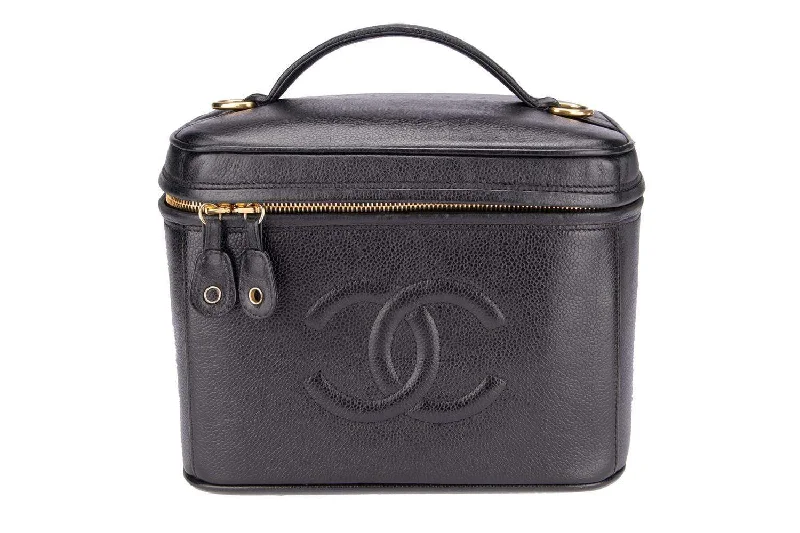 Vintage Chanel Vanity Bag in Black Caviar Leather