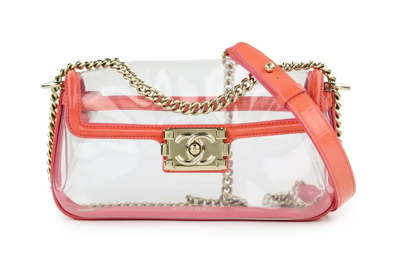 Coral Patent/PVC Small Flap Bag