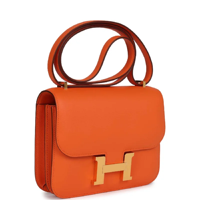 Hermes Constance 18 Orange Swift Gold Hardware