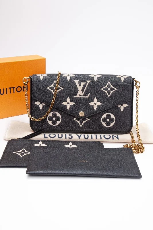 LOUIS VUITTON Félicie Bicolor Pochette Monogram Empreinte Leather Crossbody